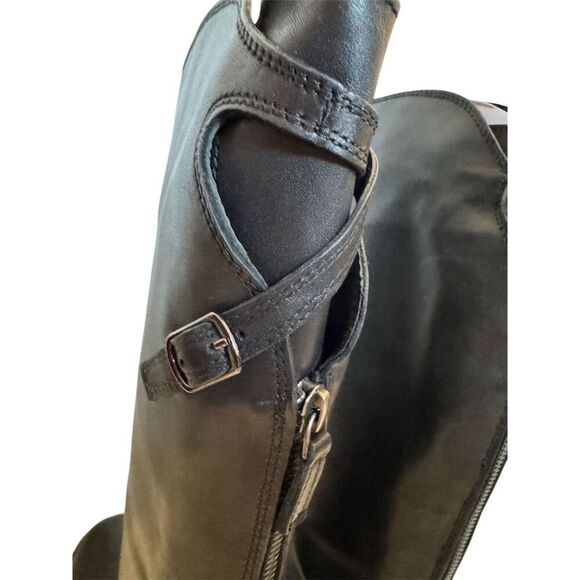 Free People Women's Black Leather Equestrian Riding Boots Size 37.5/US 6.5 - Picture 4 of 8